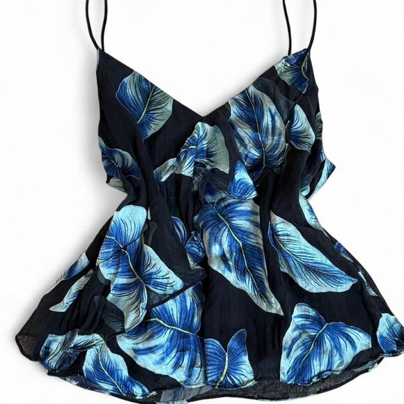 Alice + Olivia paradise leaves silk top - Picture 1 of 8
